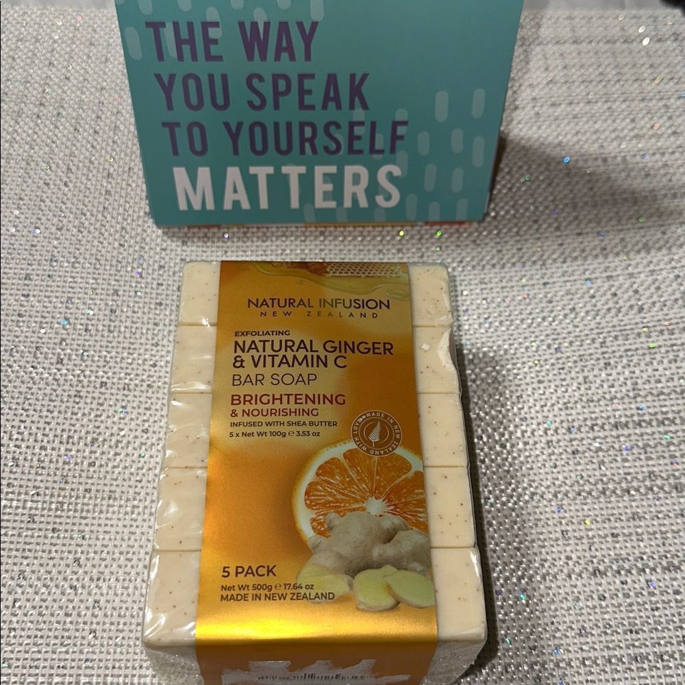 NATURAL INFUSION GINGER VITAMIN C SHEA BUTTER BRIGHTENING NOURISHING SOAP X 5